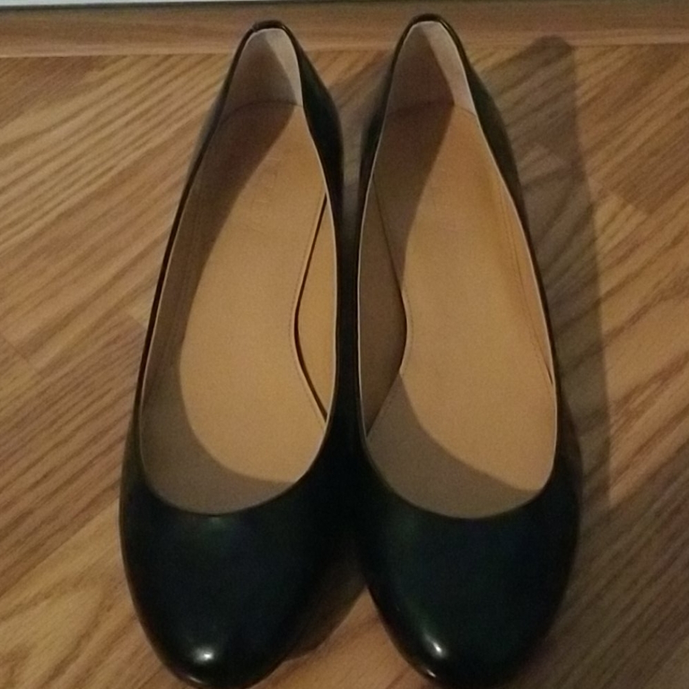 J. Crew Lily Metallic-heel Patent Ballet Flats